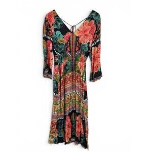 Farm Rio Anthropologie Rio De Janeiro Rosario Dress XL Tropical Resortwear